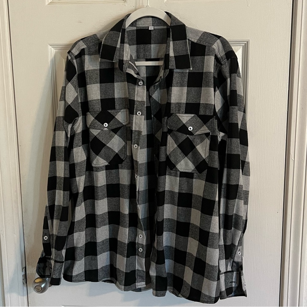 No Label Black & White Flannel